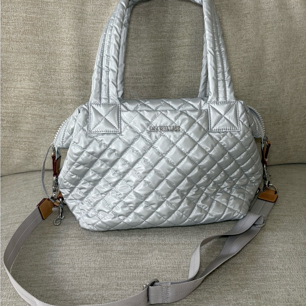 MZ Wallace Metallic Quilted Shoulder Bag - Medium Sutton Deluxe